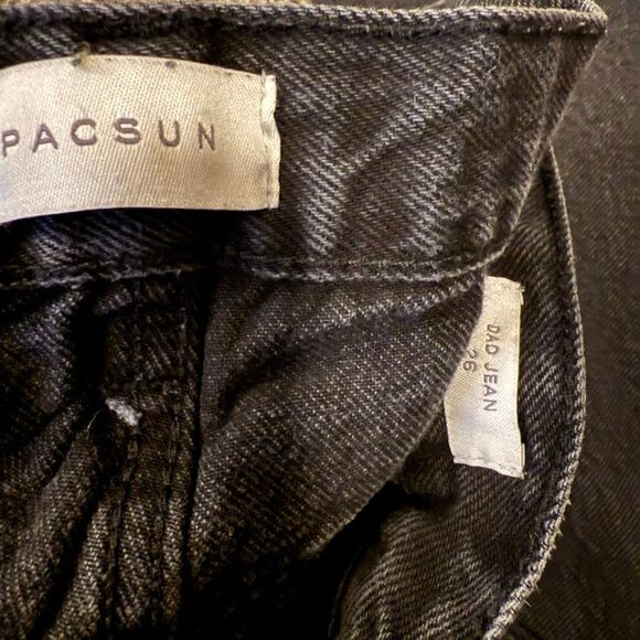 PacSun Black Denim Jeans Dad 26” Eco Retro Mom - Picture 4 of 7